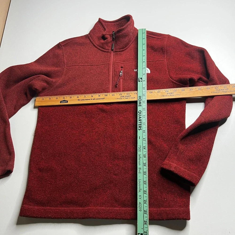 The North Face Mens Gordon Lyons 1/4 Zip Fleece Pullover Red Heather Small